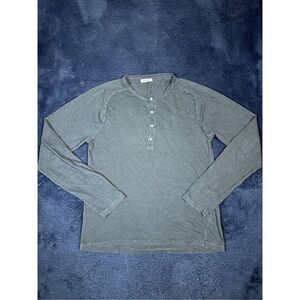 Crossley Made In Italy Quarter Button Down Longsleeve Shirt Black Sz Womens Larg